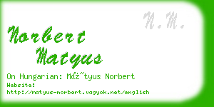 norbert matyus business card